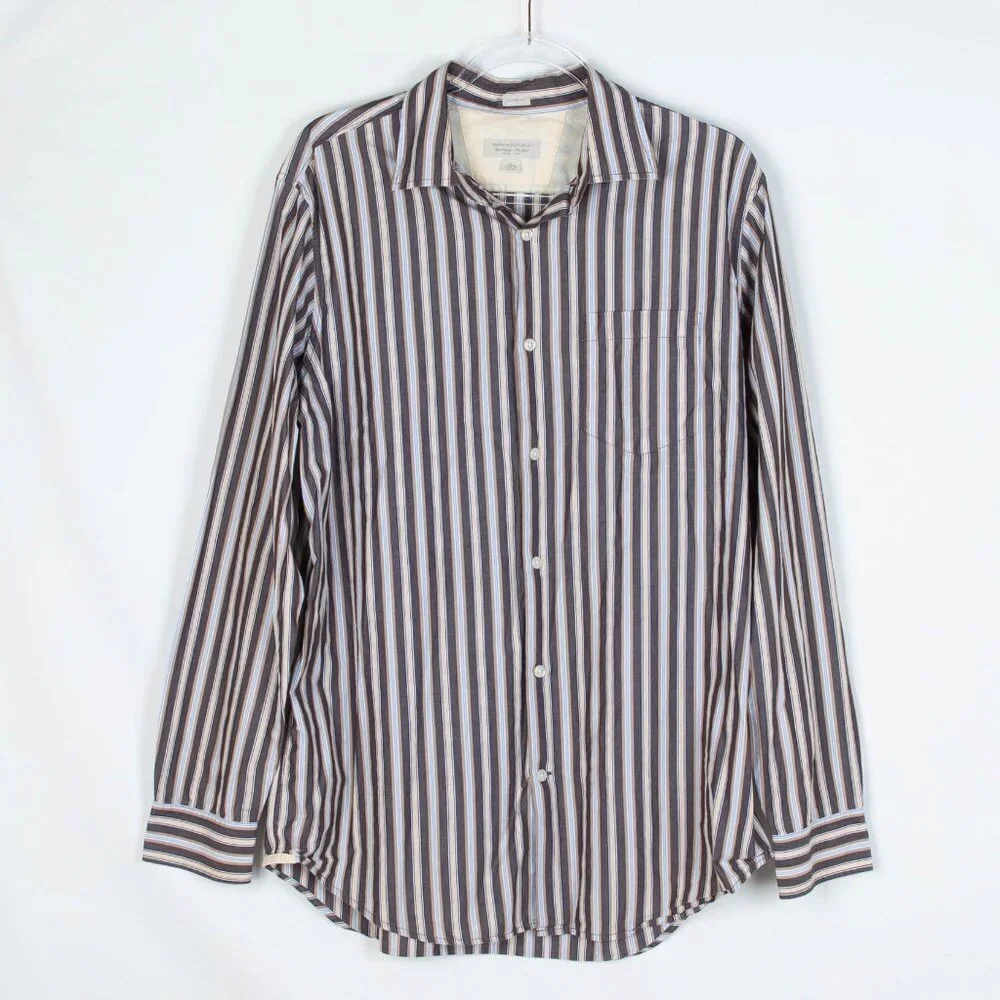 Banana Republic Striped Button Up Shirt Men's Sz‎ L